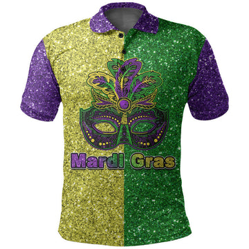 Mardi Gras Polo Shirt Colorful Style LT6