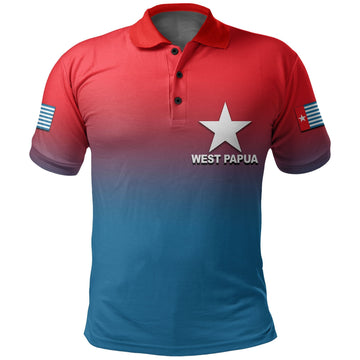 West Papua Polo Shirt Flag Color Simple Style LT6