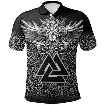Viking Valkyrie Polo Shirt Valknut Pattern RLT12