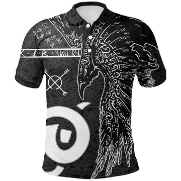 Viking Polo Shirt Raven Norse Mythology Tattoo A21 RLT12