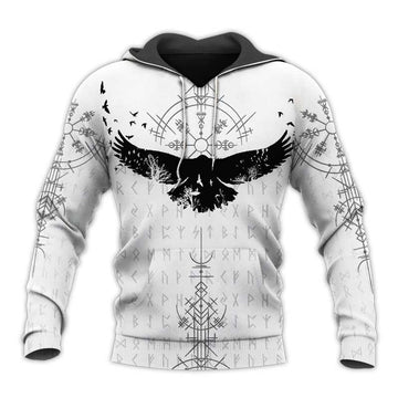 Viking Clothing Raven and Vegvisir Hoodie RLT12