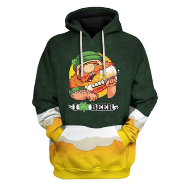 St Patricks Day Hoodie I Love Beer LT8