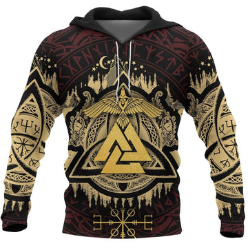 Viking Clothing The Golden Valknut Hoodie RLT12