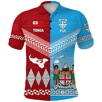 Tonga Ngatu And Fiji Tapa Polo Shirt Together LT8
