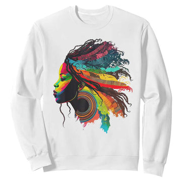 Proud Afro Roots Sweatshirt Rainbow Dashiki African Tribal Woman Natural Hair TS01