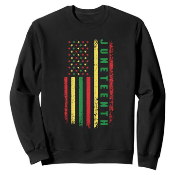 Juneteenth American Flag Sweatshirt Melanin Black Pride Pan African 1865 TS01