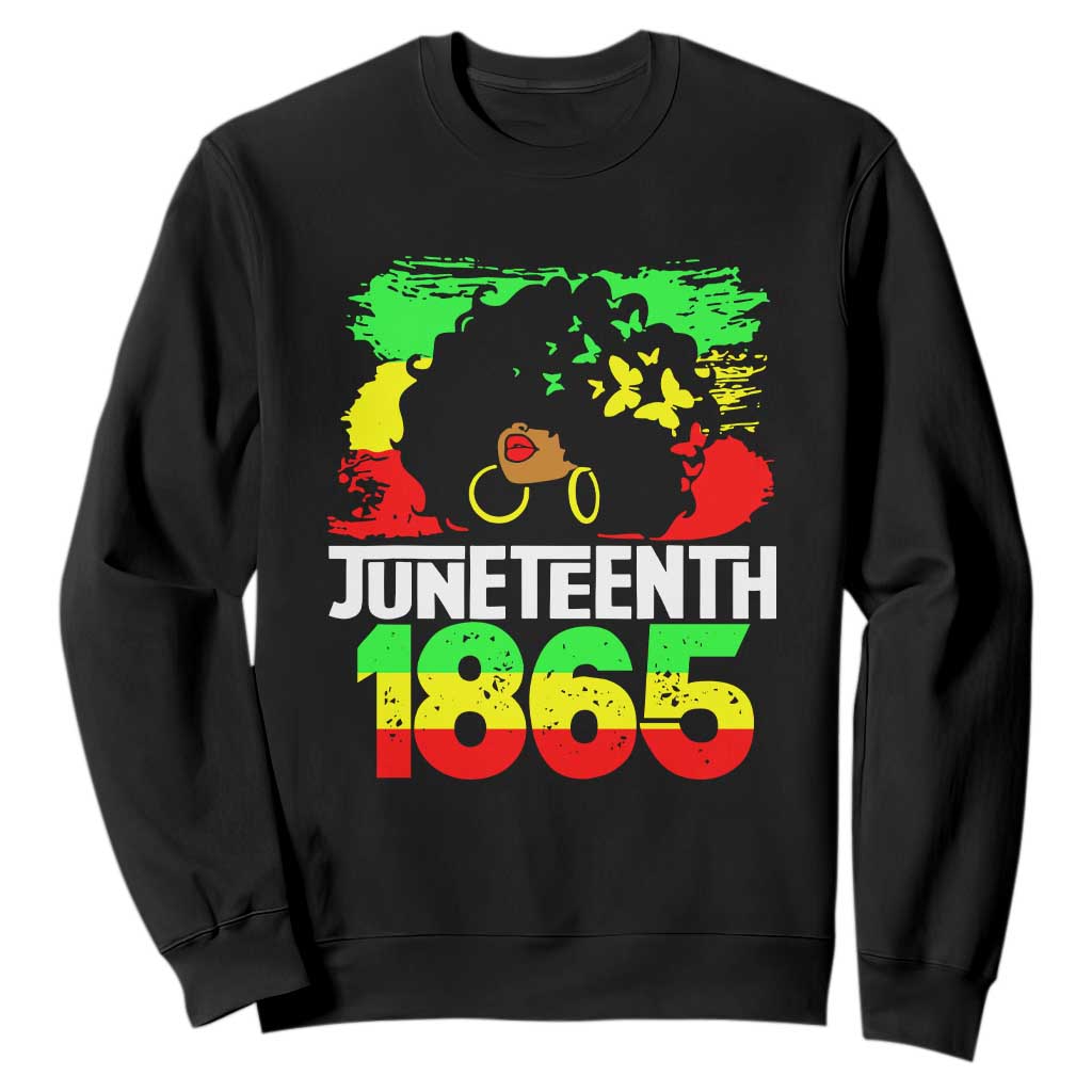 Afro Woman Sweatshirt Juneteenth 1865 African Black Pride TS01