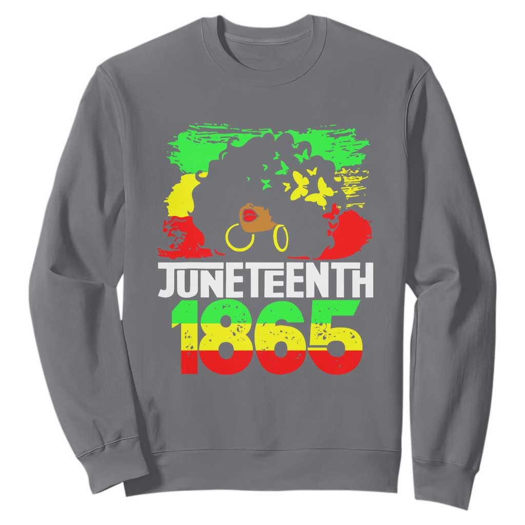 Afro Woman Sweatshirt Juneteenth 1865 African Black Pride TS01