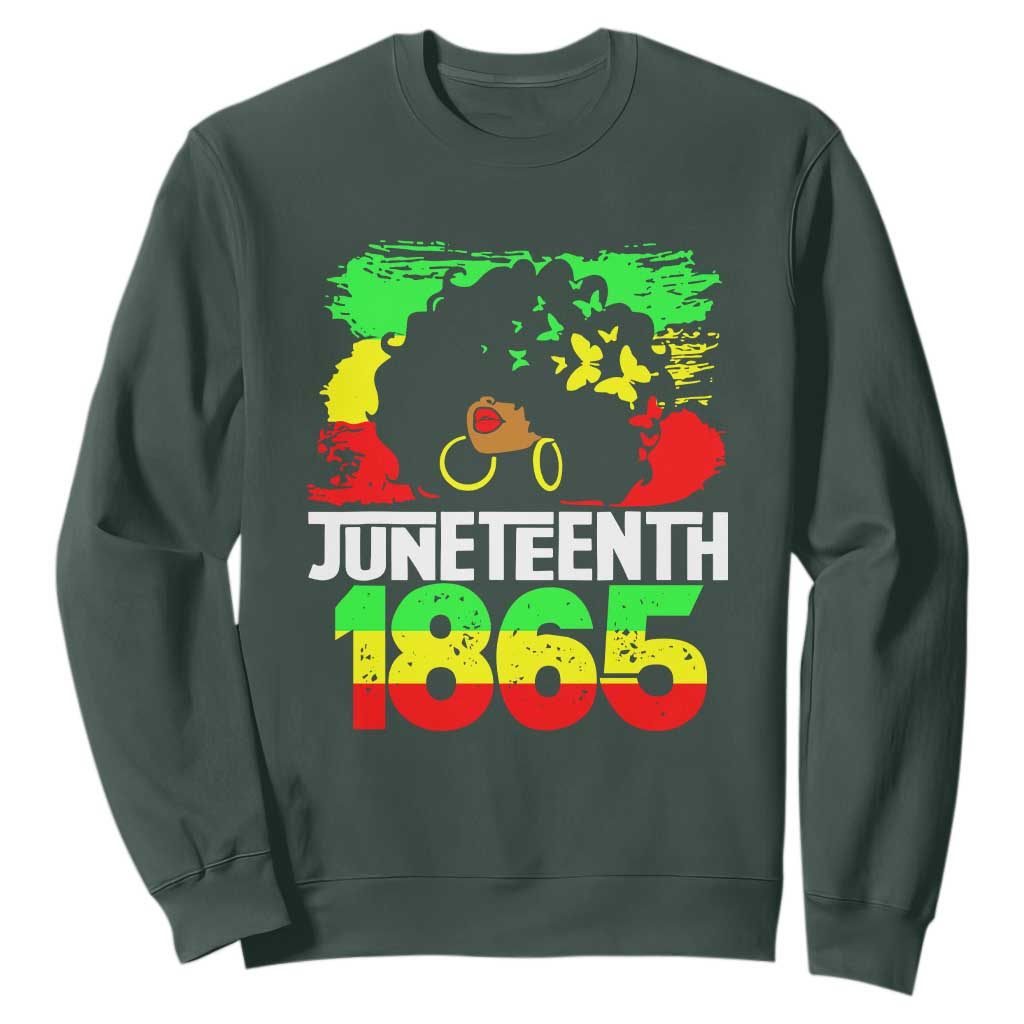 Afro Woman Sweatshirt Juneteenth 1865 African Black Pride TS01