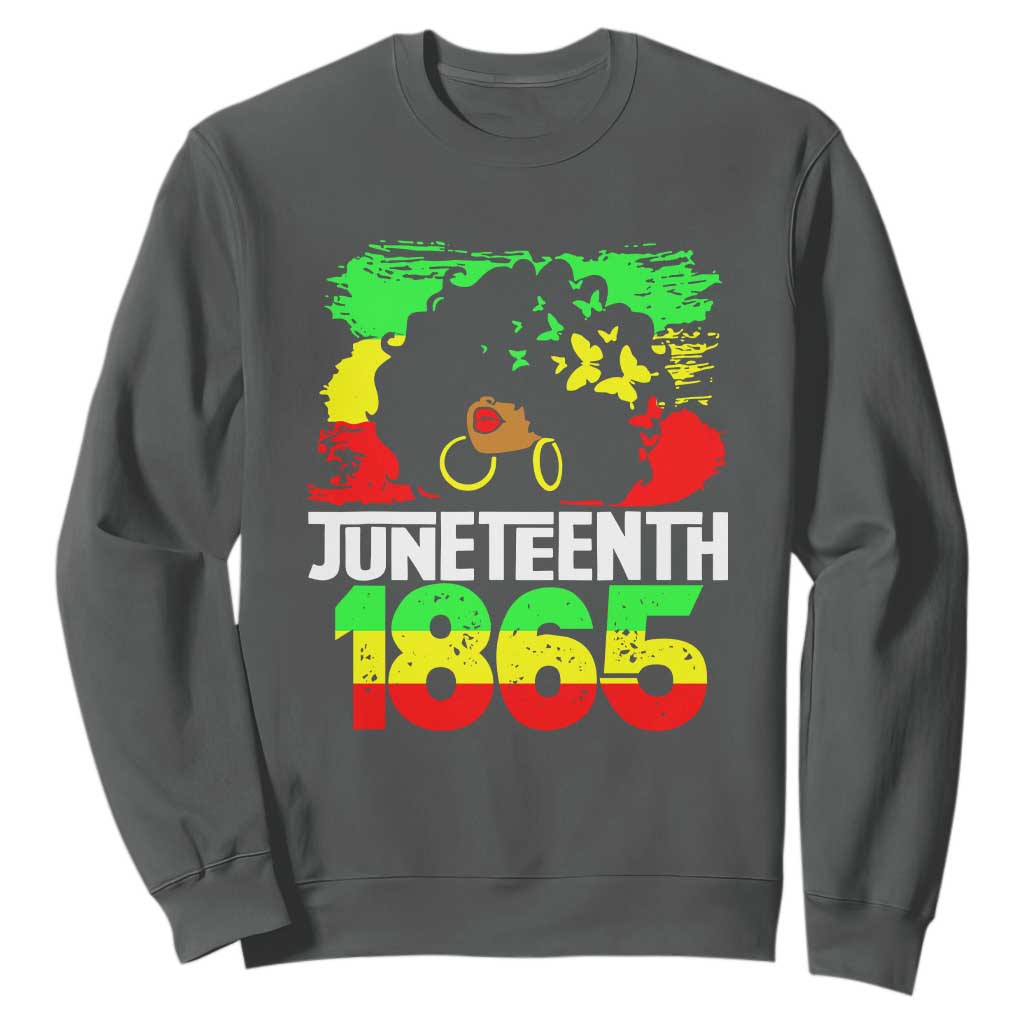 Afro Woman Sweatshirt Juneteenth 1865 African Black Pride TS01