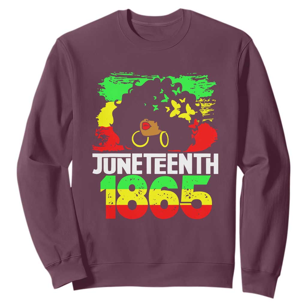 Afro Woman Sweatshirt Juneteenth 1865 African Black Pride TS01