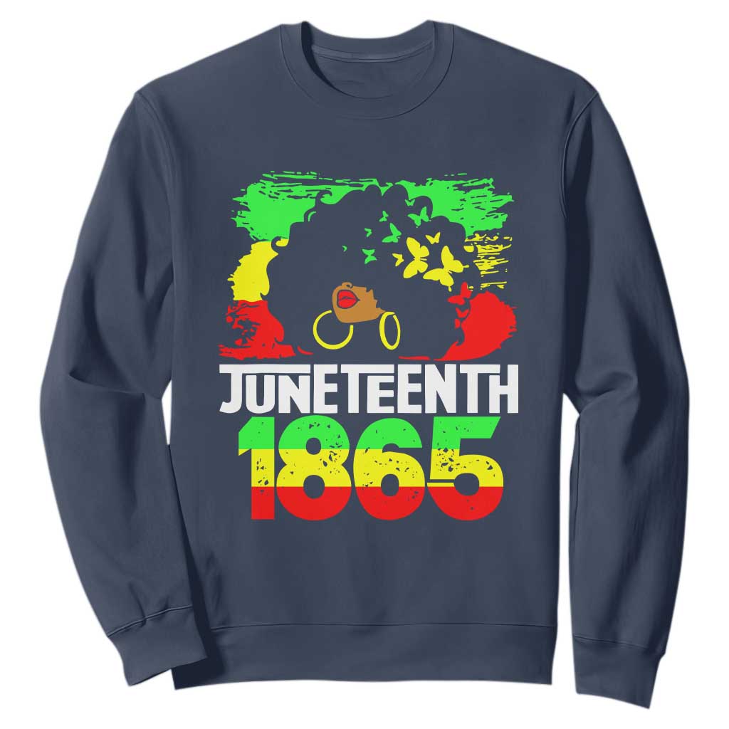 Afro Woman Sweatshirt Juneteenth 1865 African Black Pride TS01