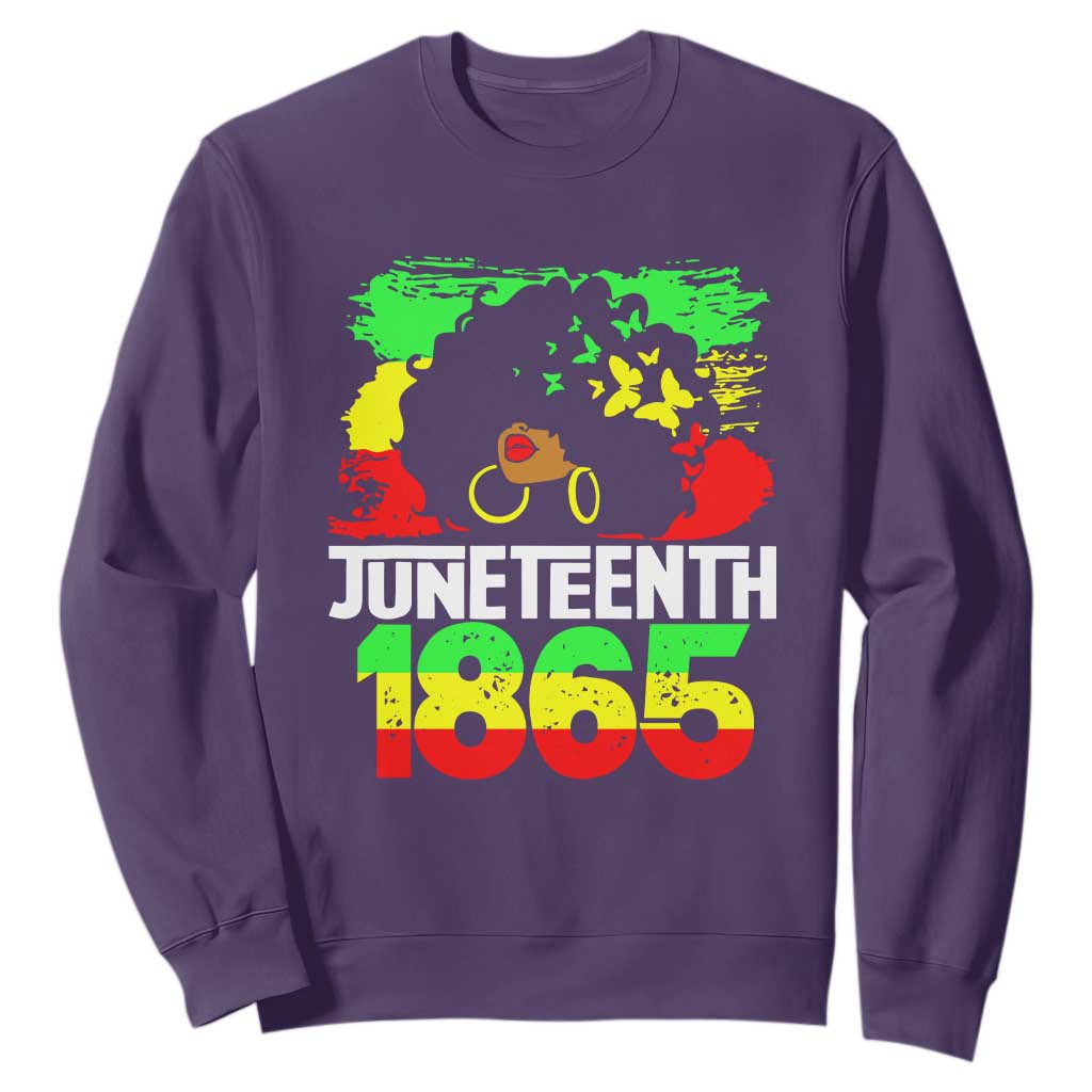 Afro Woman Sweatshirt Juneteenth 1865 African Black Pride TS01