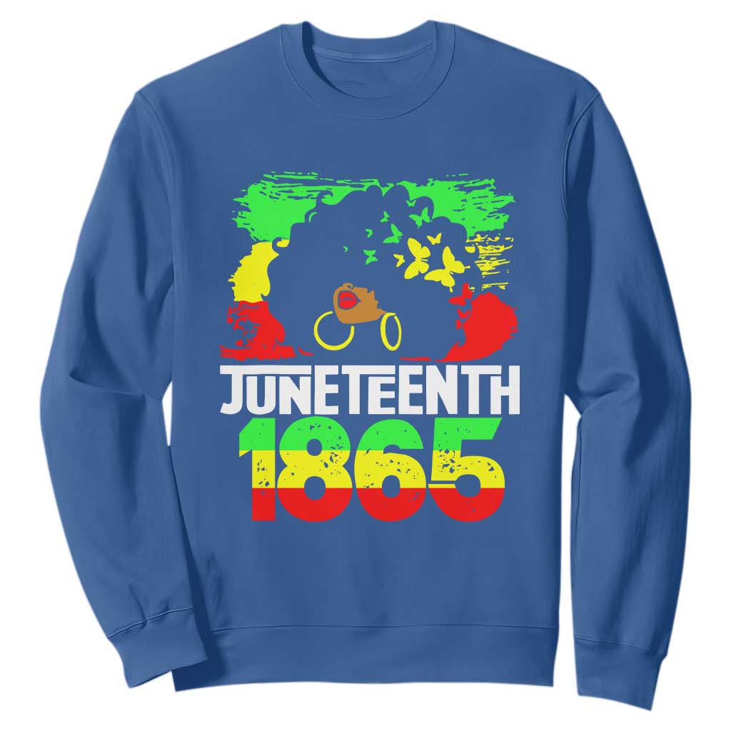 Afro Woman Sweatshirt Juneteenth 1865 African Black Pride TS01