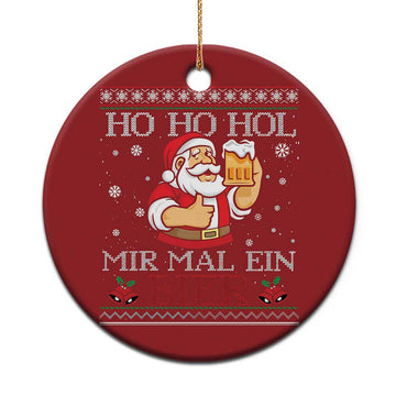 Funny Mexican Santa Drinking Christmas Ornament Ho Ho Hol Mir Mal Ein Bier Hold Me A Beer Xmas Party TS02