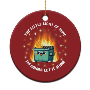 Groovy Dumpster Fire Christmas Ornament The Little Light Of Mine I'm Gonna Let It Shine TS02