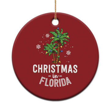 Xmas In Florida Christmas Ornament Deck The Palm Trees Matching Family Vacation TS02