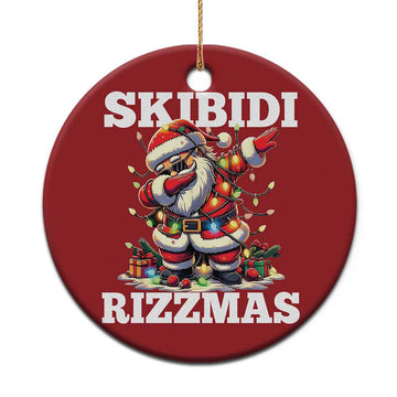 Funny Dabbing Santa Rizz Xmas Christmas Ornament Skibidi Rizzmas Xmas Lights TS02