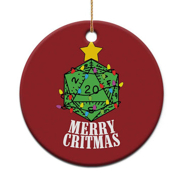 Xmas Gamer Christmas Ornament Merry Critmas D20 RPG Gaming Xmas Tree TS02