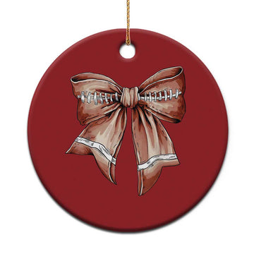 Coquette Bow Pumpkin American Football Christmas Ornament Retro Thanksgiving Autumn Vibe TS02