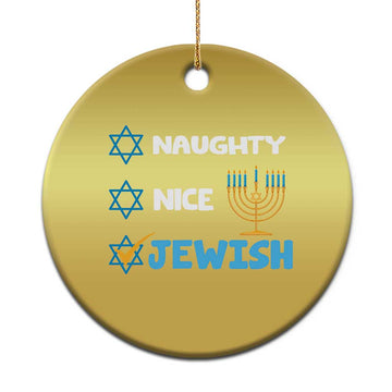 Funny Jewish Hanukkah Christmas Ornament Nice Naughty Jewish Menorah Hanukkiah Chanukah Ugly TS02