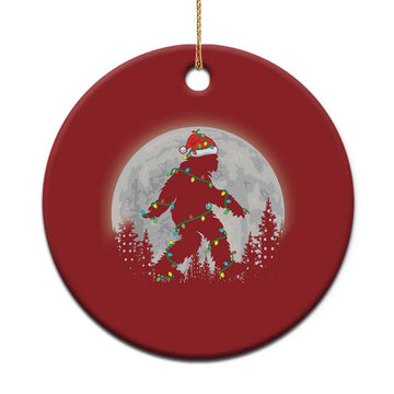 Xmas Bigfoot Christmas Ornament Sasquatch with Santa Hat Xmas Tree Lights TS02