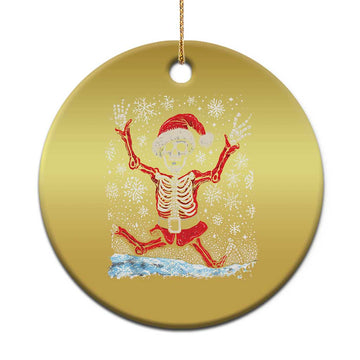 Dancing Skeleton Xmas Christmas Ornament Snowy Xmas Night Santa TS02