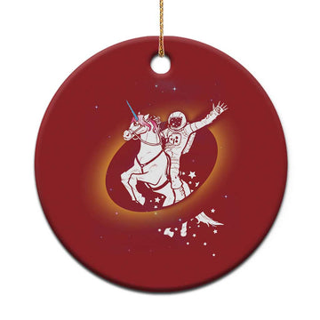 Astronaut Outer Space Christmas Ornament Riding Unicorn Galaxy Astrophysics Lover TS02