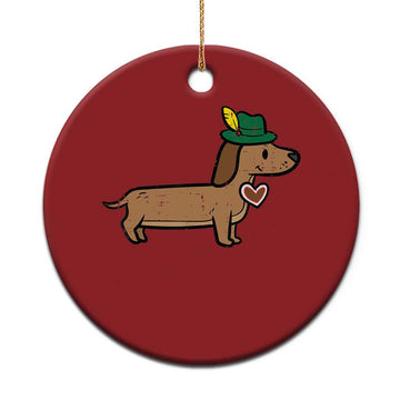 Oktoberfest Dachshund Christmas Ornament Cute Sausage Dog German Munich TS02