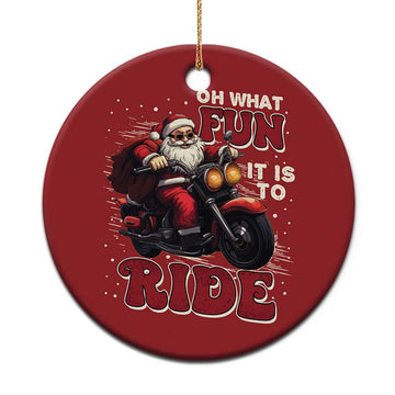 Biker Santa Claus Christmas Ornament Oh What Fun It Is To Ride Motorcycle Xmas TS02