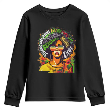 Afro Black Queen Magic Youth Sweatshirt Beautiful Strong Melanin Poppin' Choc-lit Dope TS02