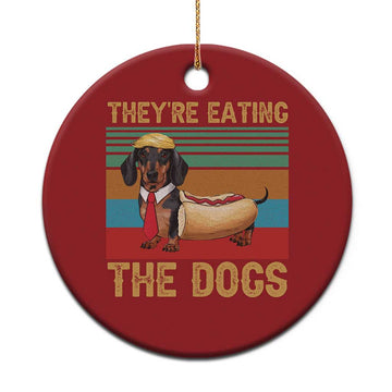 Funny Hot Dog Lover Christmas Ornament They're Eating The Dogs Dachshund TS02