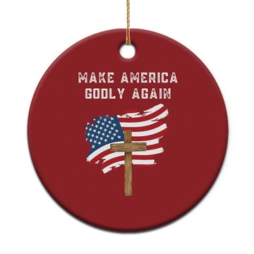 Christian Faith Christmas Ornament Make America Godly Again American Flag TS02