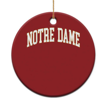 Classic Notre Dame Indiana Christmas Ornament Retro Vintage Varsity Throwback Design TS02