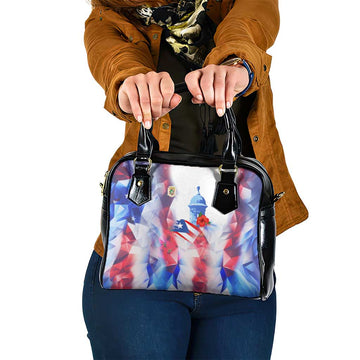Puerto Rico Shoulder Handbag with Coqui Frog, Hibiscus Flowers, and Flag Landmark Design TS04