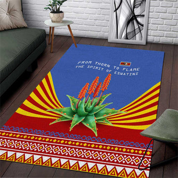 Aloe Vera Eswatini Area Rug Flag Print and Cultural Motif From Thorn to Flame TS04