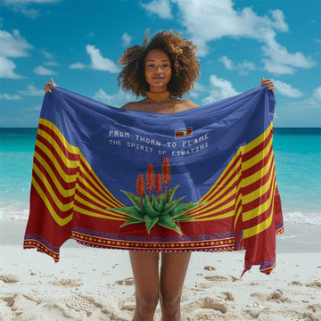 Aloe Vera Eswatini Sarong Flag Print and Cultural Motif From Thorn to Flame TS04