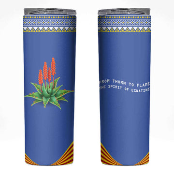 Aloe Vera Eswatini Skinny Tumbler Flag Print and Cultural Motif From Thorn to Flame TS04