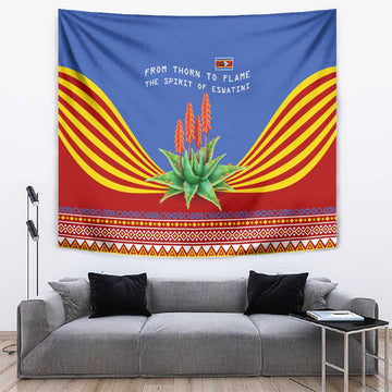Aloe Vera Eswatini Tapestry Flag Print and Cultural Motif From Thorn to Flame TS04