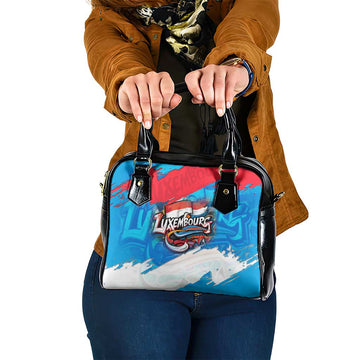Luxembourg Flag Shoulder Handbag with Colorful Graffiti Street Art Design TS04