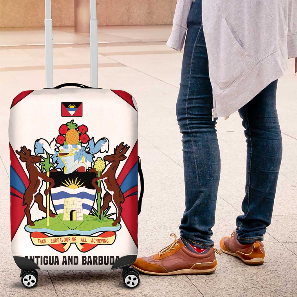 Antigua and Barbuda Flag Luggage Cover with National Coat of Arms TS04