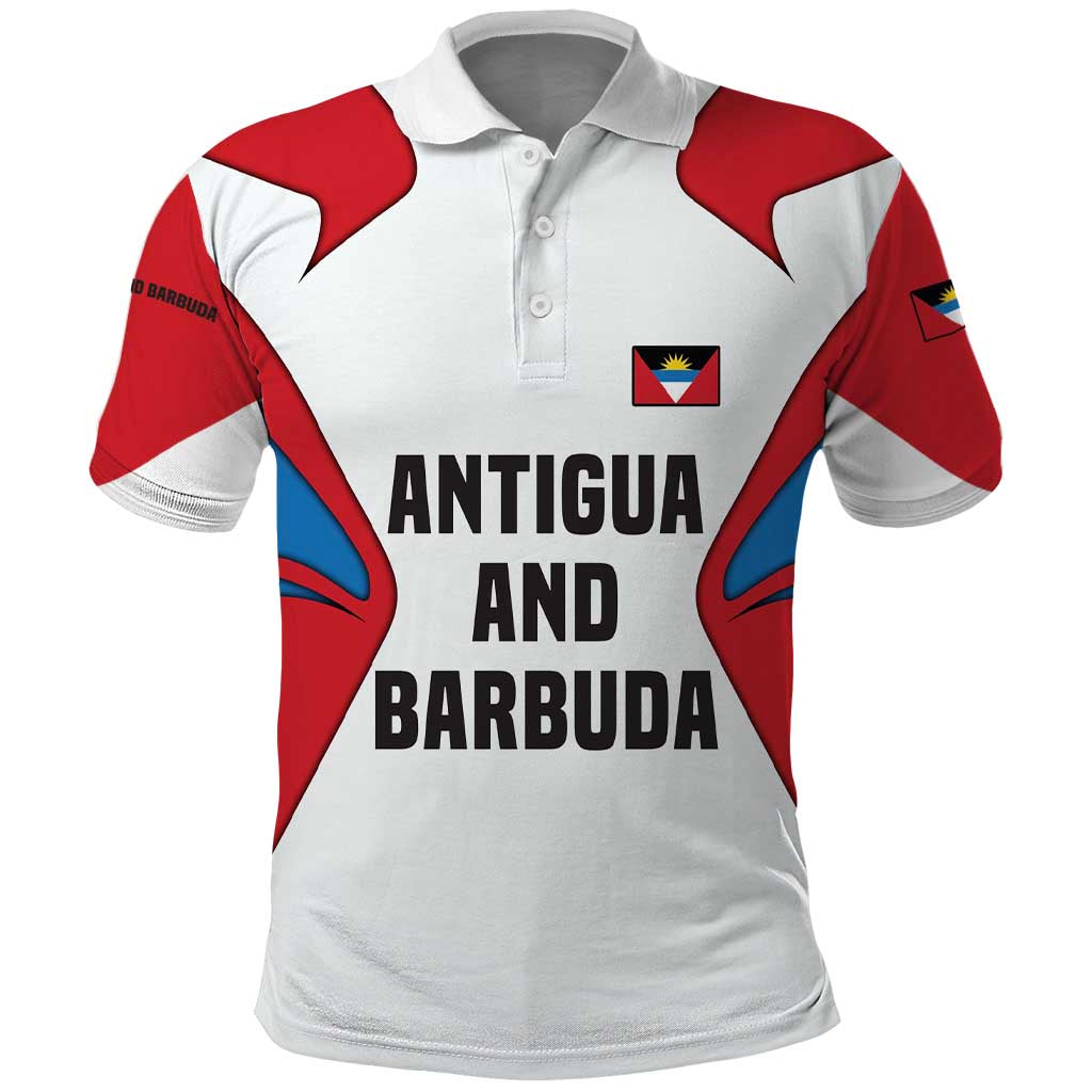 Antigua and Barbuda Flag Polo Shirt with National Coat of Arms TS04