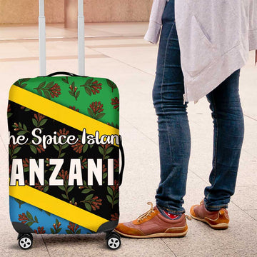 Tanzania Spice Island Luggage Cover with Clove Leaf Pattern and National Flag Colors TS04