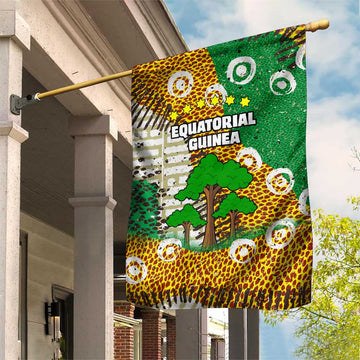 Equatorial Guinea Baobab Tree Garden Flag - Tribal Patterns and Heritage Quote TS04
