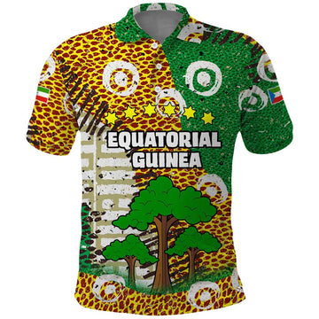 Equatorial Guinea Baobab Tree Polo Shirt with Tribal Patterns and Heritage Quote TS04