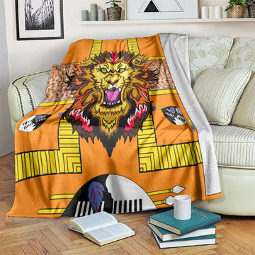 Swaziland Eswatini Blanket Lion Shield and Leopard Print Tribal Design TS04