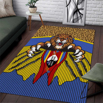 Swaziland Eswatini Area Rug Coat of Arms Lion Elephant Shield Leopard Print Design TS04