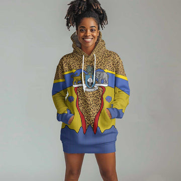Swaziland Eswatini Hoodie Dress Coat of Arms Lion Elephant Shield Leopard Print Design TS04