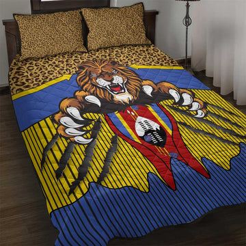 Swaziland Eswatini Quilt Bed Set Coat of Arms Lion Elephant Shield Leopard Print Design TS04