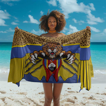 Swaziland Eswatini Sarong Coat of Arms Lion Elephant Shield Leopard Print Design TS04